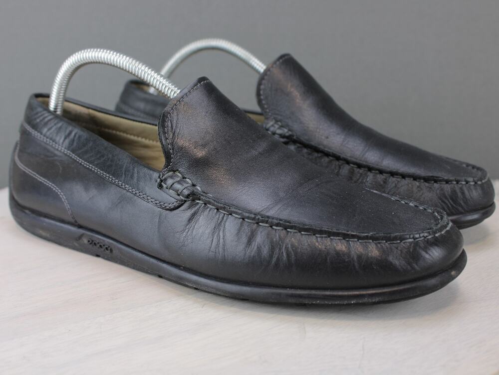 ECCO Driving Loafers Men’s 8.5 Black Leather Slip On Comfort Shoes